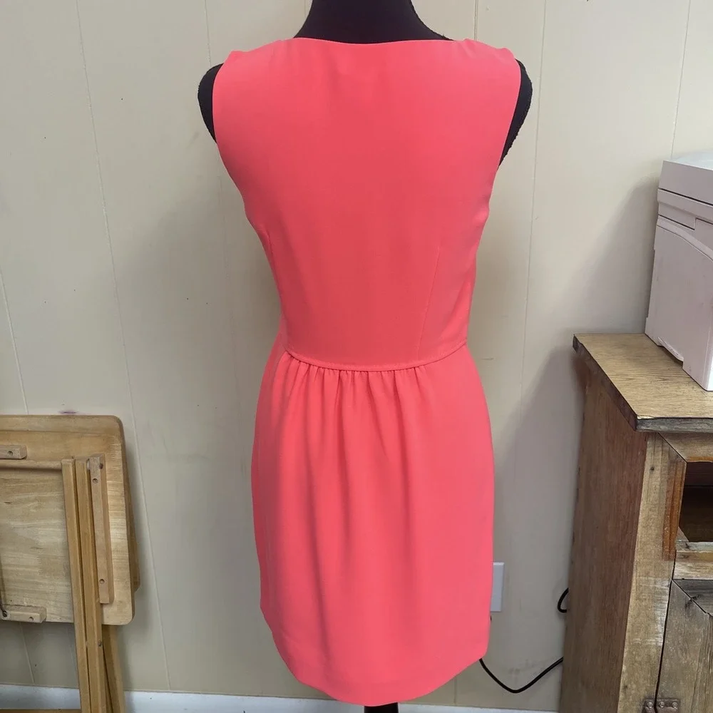 J. CREW Camille Women's Coral Pink‎ Sleeveless Sheath Dress Sexy Cute Spring